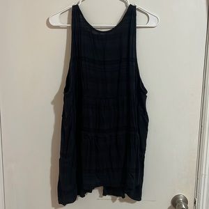 AE Black Tiered Tank with Bow Tie Back